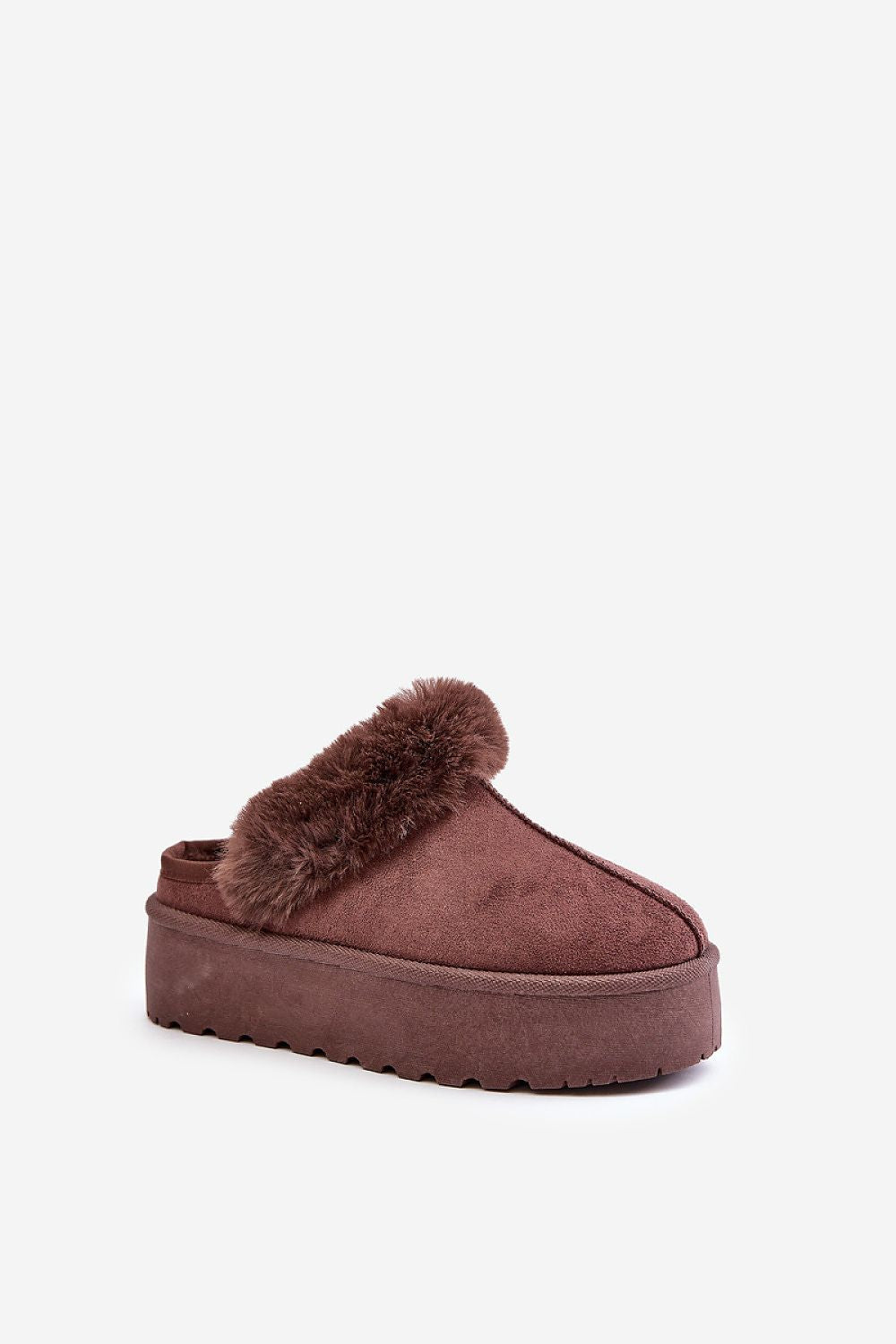 Women's Eco-Suede Platform Slippers