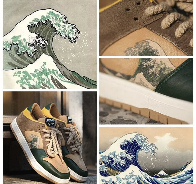 Custom Great Wave Kanagawa Sneakers