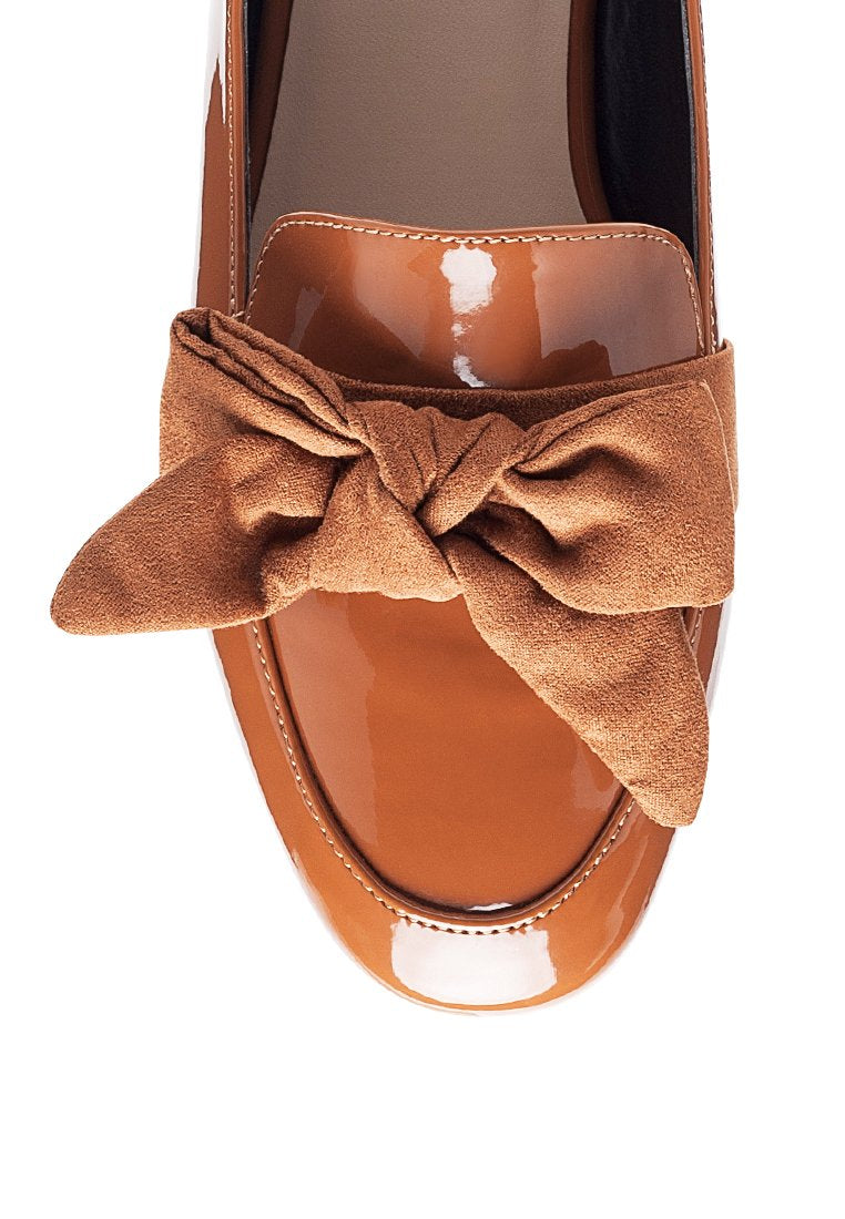 Women's Bow Detail Faux Suede Loafers