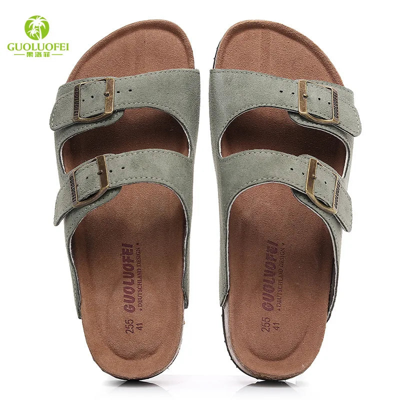 Classic Two-Buckle Cork Sandals