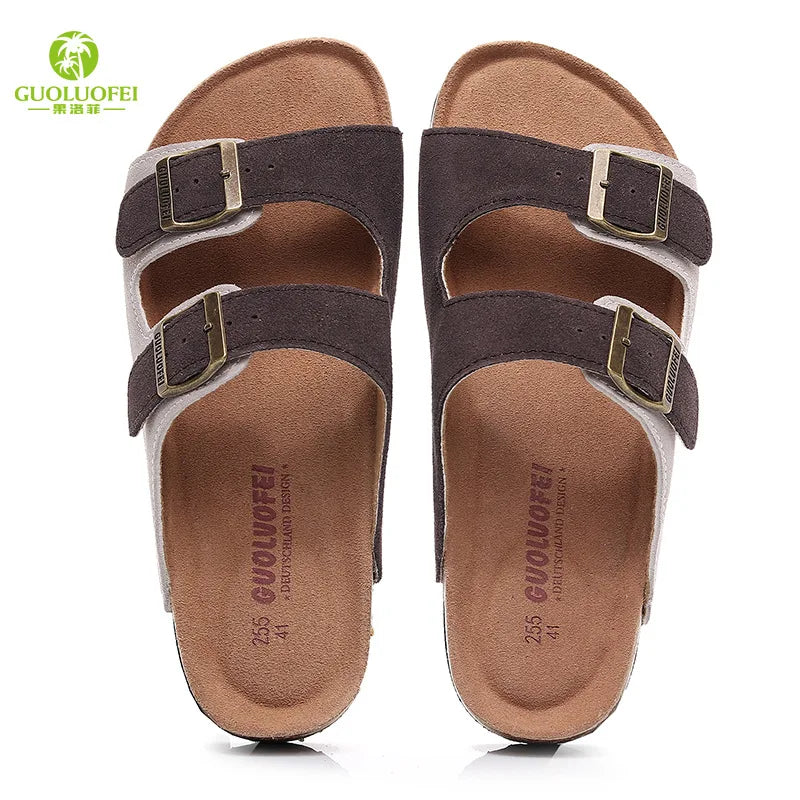 Classic Two-Buckle Cork Sandals