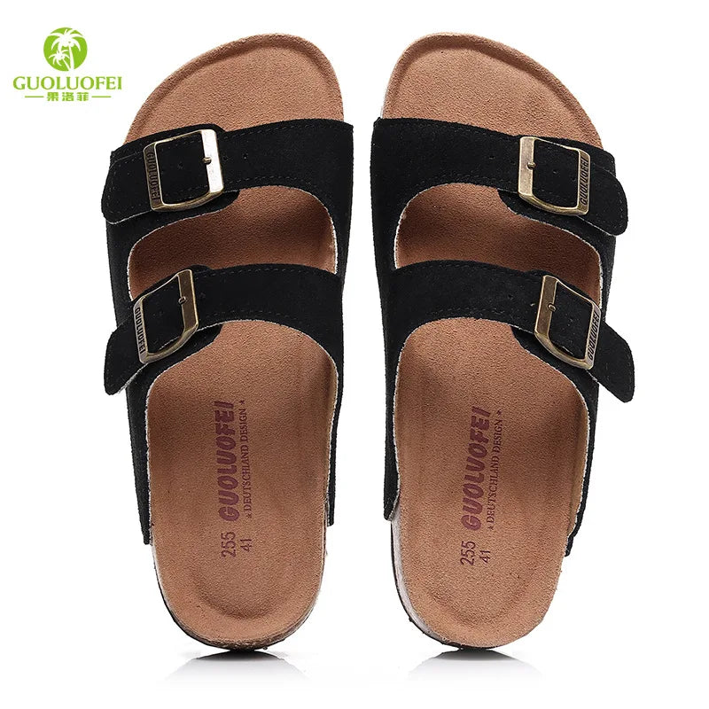 Classic Two-Buckle Cork Sandals