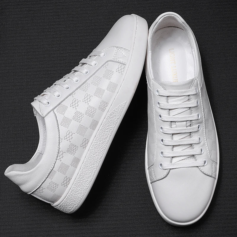 Handmade Leather White Sneakers