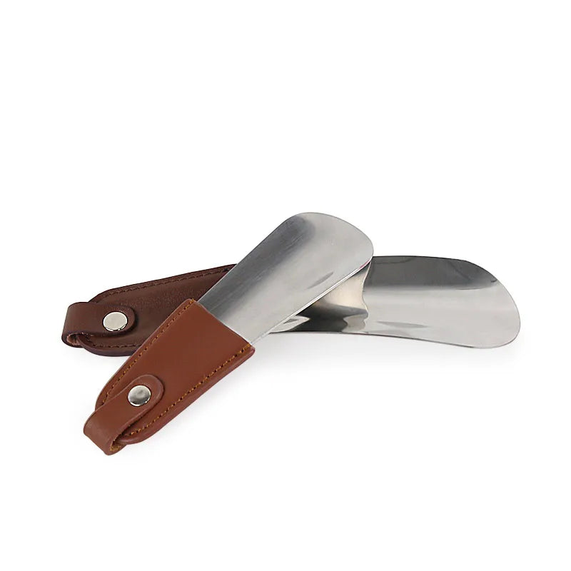 Steel Shoe Horn With Leather Strap