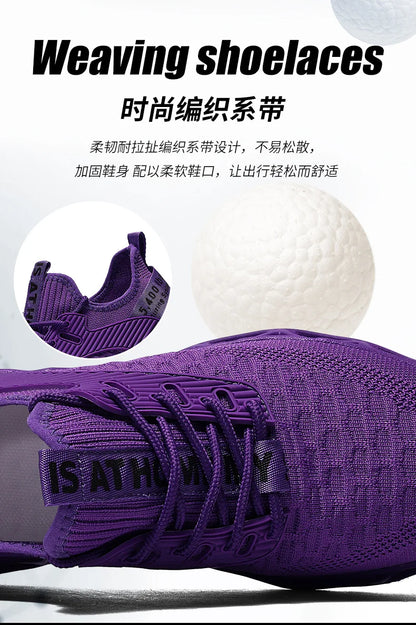 Women's running shoes, lightweight mesh, breathable and comfortable flat soft tennis shoes, blade sports shoes for women