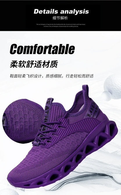 Women's running shoes, lightweight mesh, breathable and comfortable flat soft tennis shoes, blade sports shoes for women