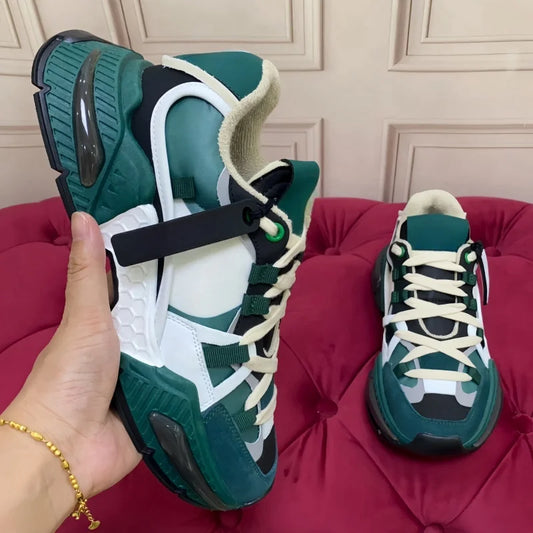 New Fashion Men Women Sneakers Comfort Breathable Round Toe Flats Thick Sole Outdoor Mixed Color Sports Casual Walking Shoes
