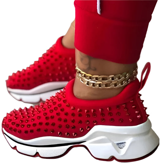 Women's Thick-Soled Rivet Sneakers