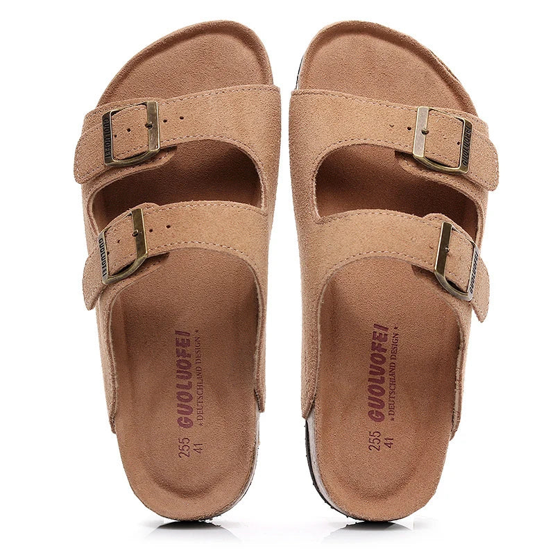 Classic Two-Buckle Cork Sandals