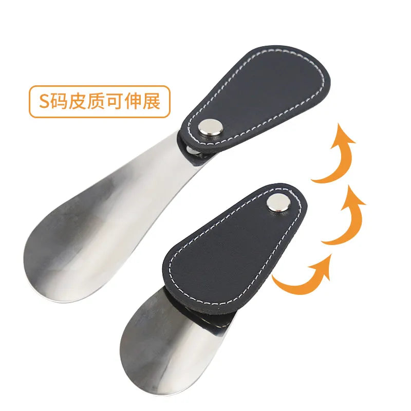 Steel Shoe Horn With Leather Strap