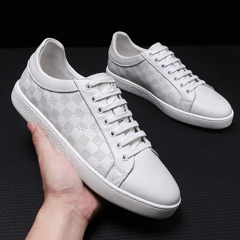 Handmade Leather White Sneakers