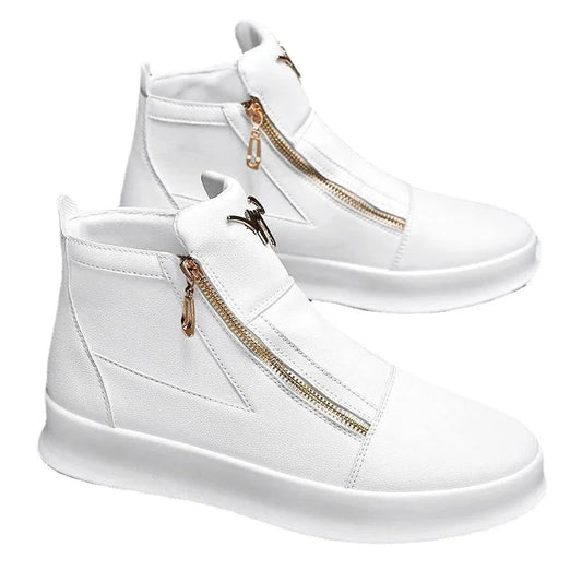 High-Top White Boots