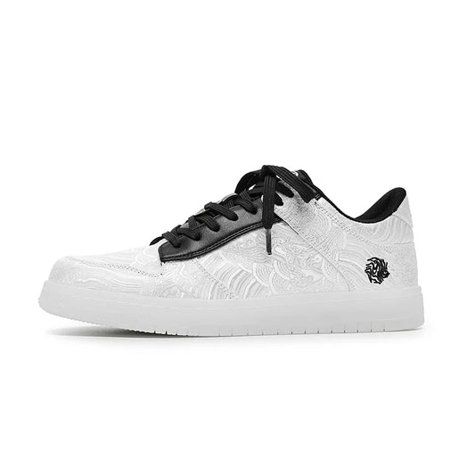 Custom Embroidered White Silk Sneakers