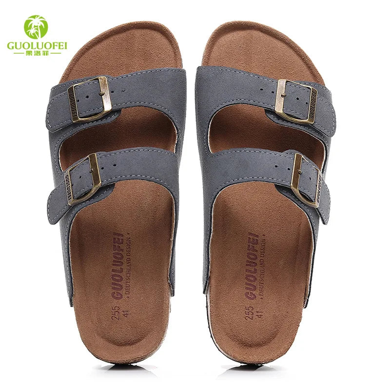 Classic Two-Buckle Cork Sandals