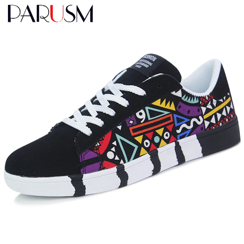 Graffiti-Style Casual Sneakers