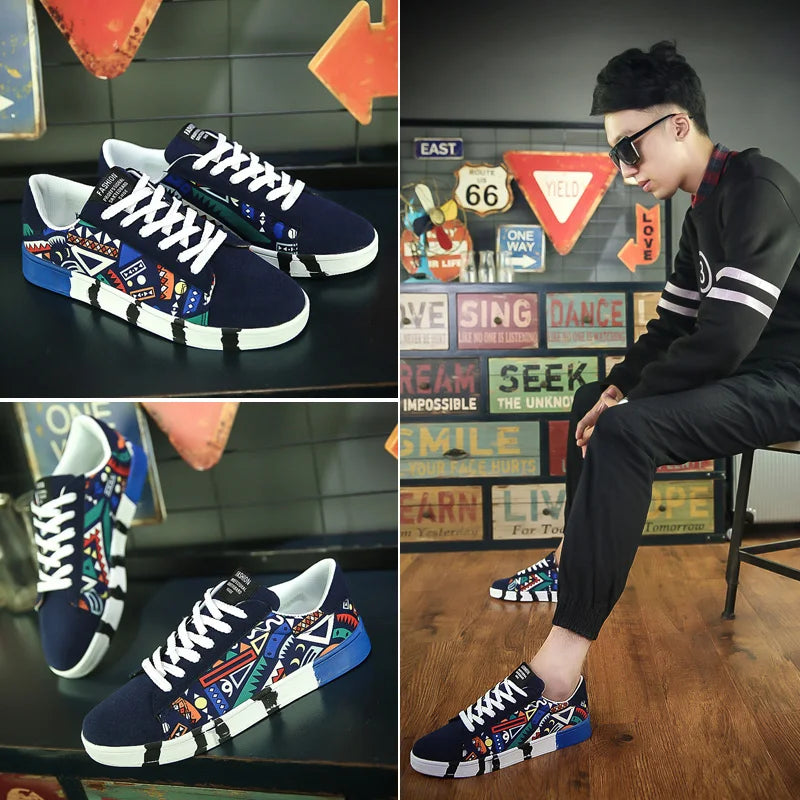 Graffiti-Style Casual Sneakers