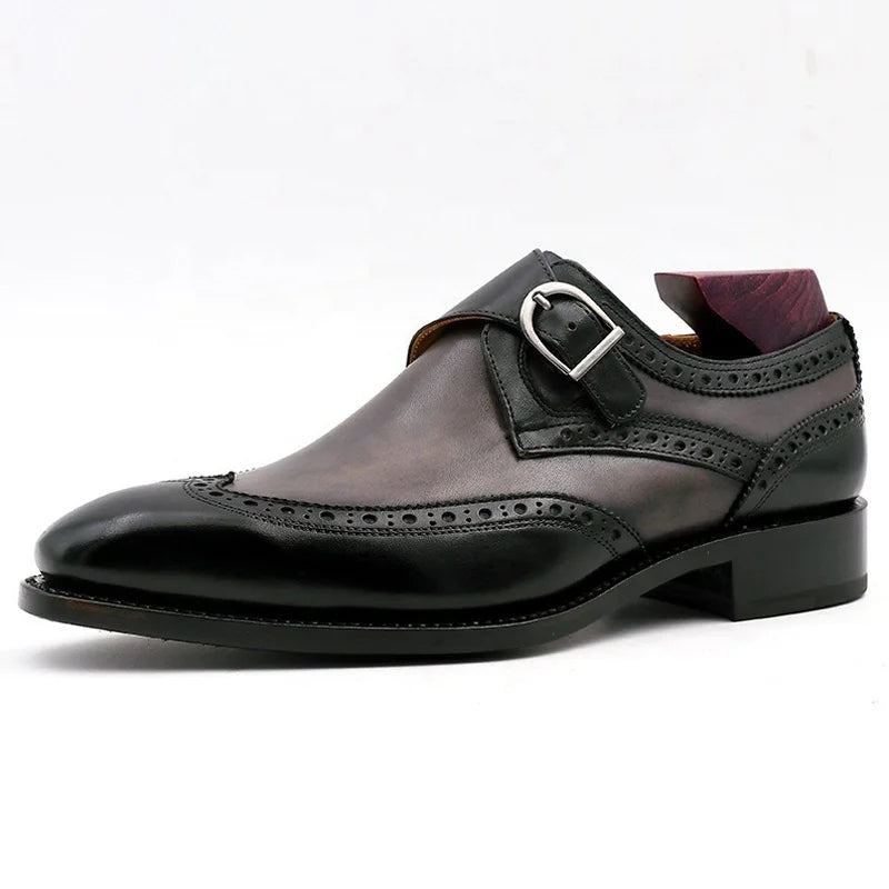 Men's Patina Leather Oxford Shoes