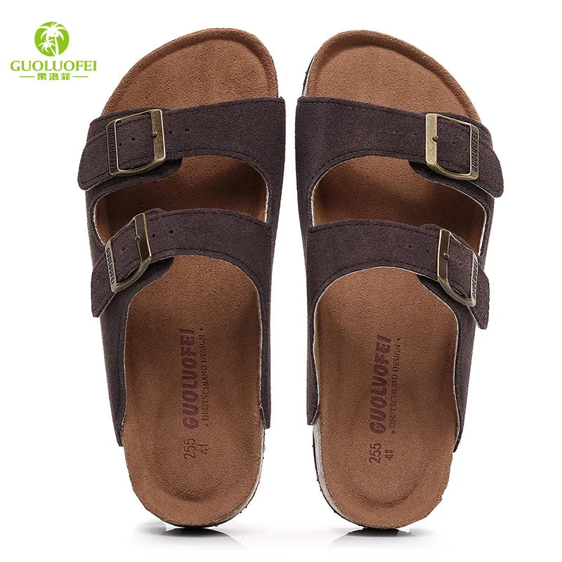 Classic Two-Buckle Cork Sandals