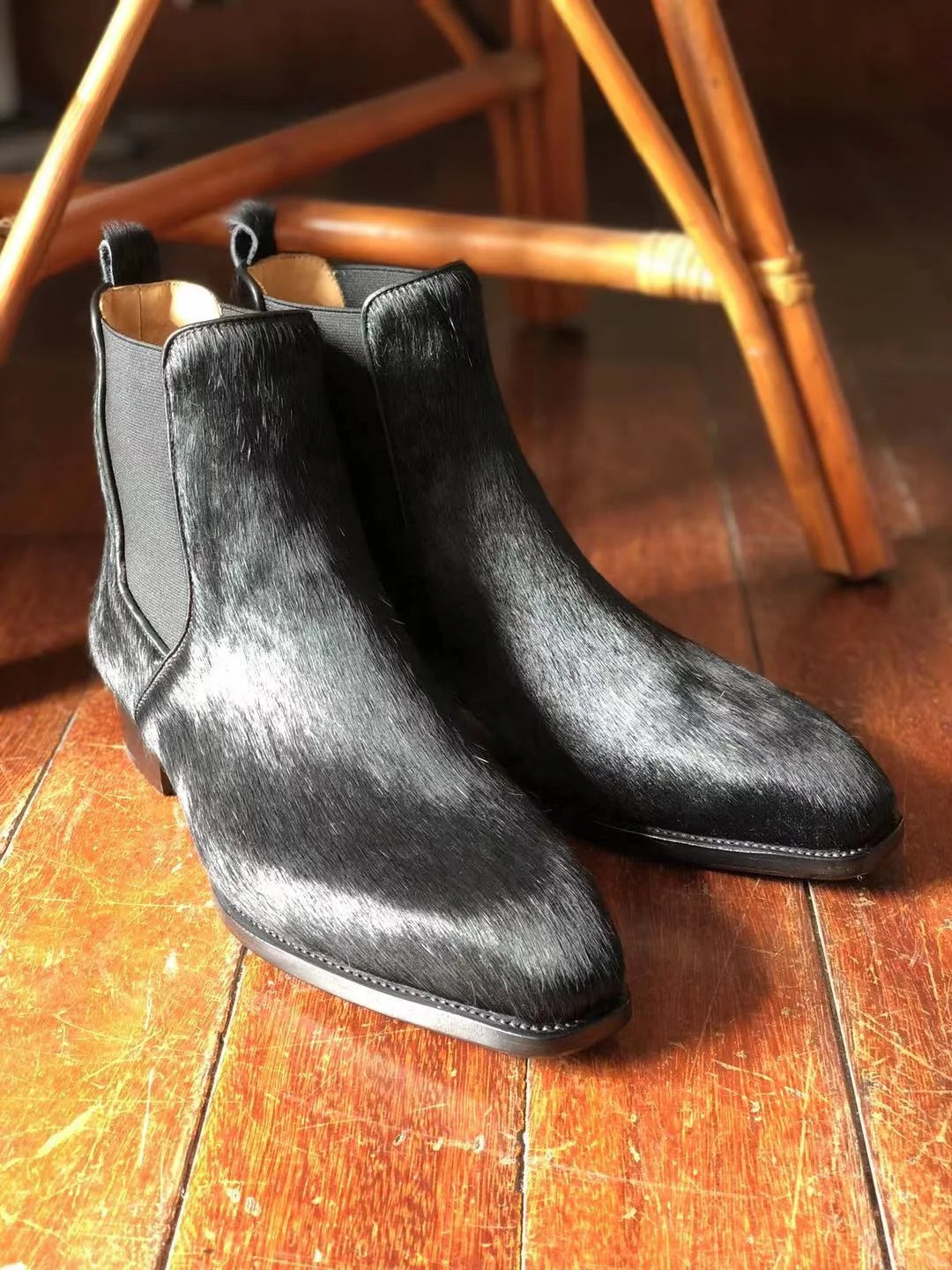 Horse Hair Chelsea Boots