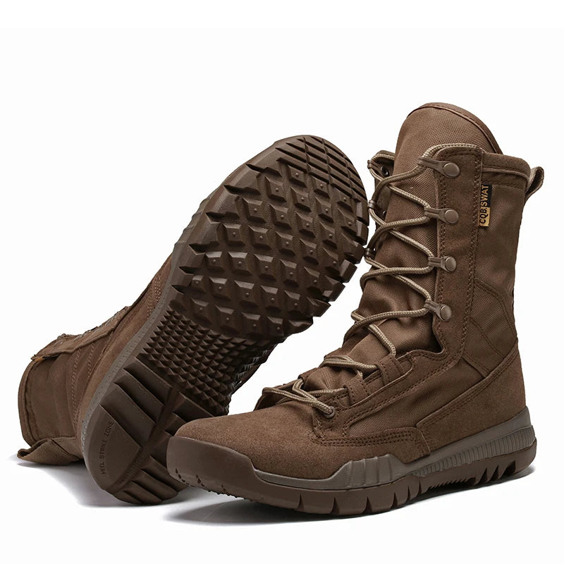 Men's Brown Tactical Snow Boots