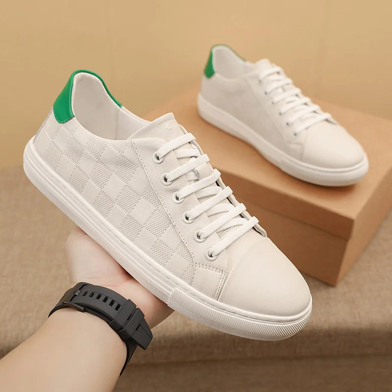 Handmade Leather White Sneakers