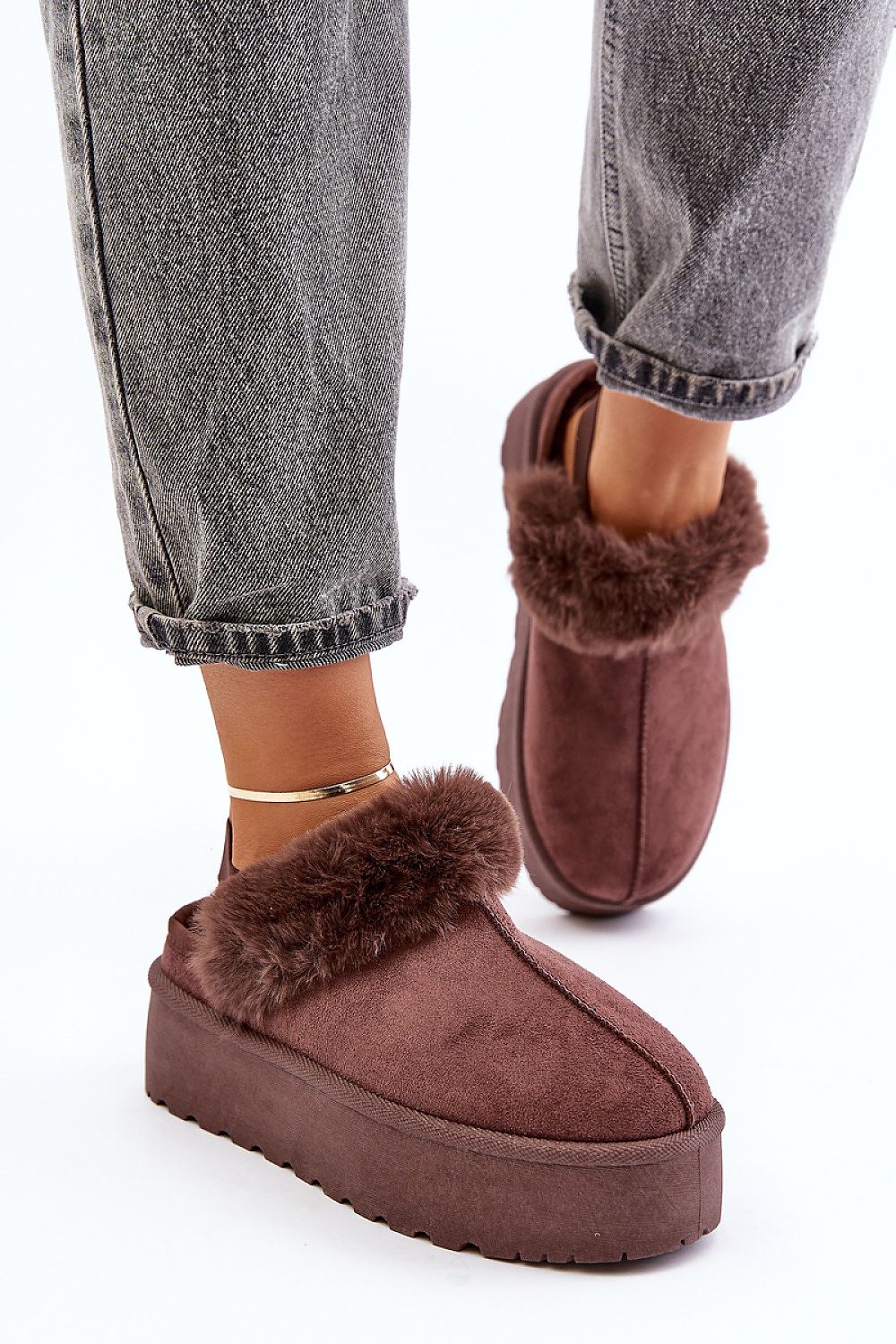 Women's Eco-Suede Platform Slippers