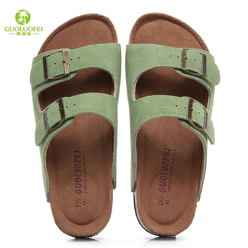 Classic Two-Buckle Cork Sandals