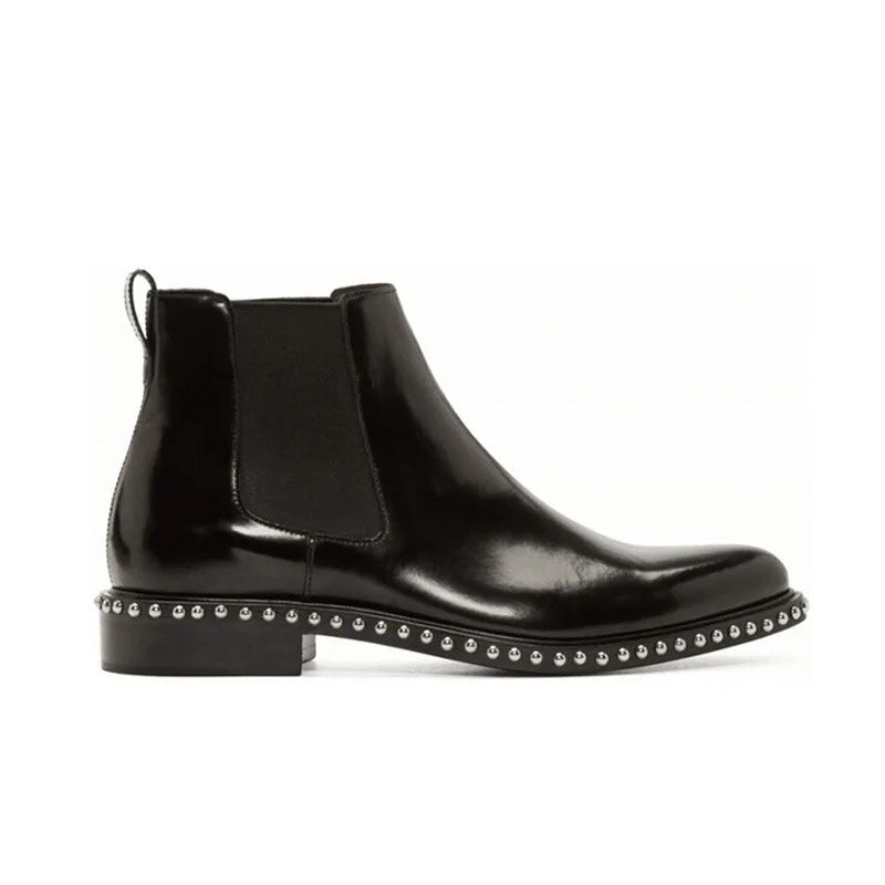 Luxury Rivet Chelsea Boots