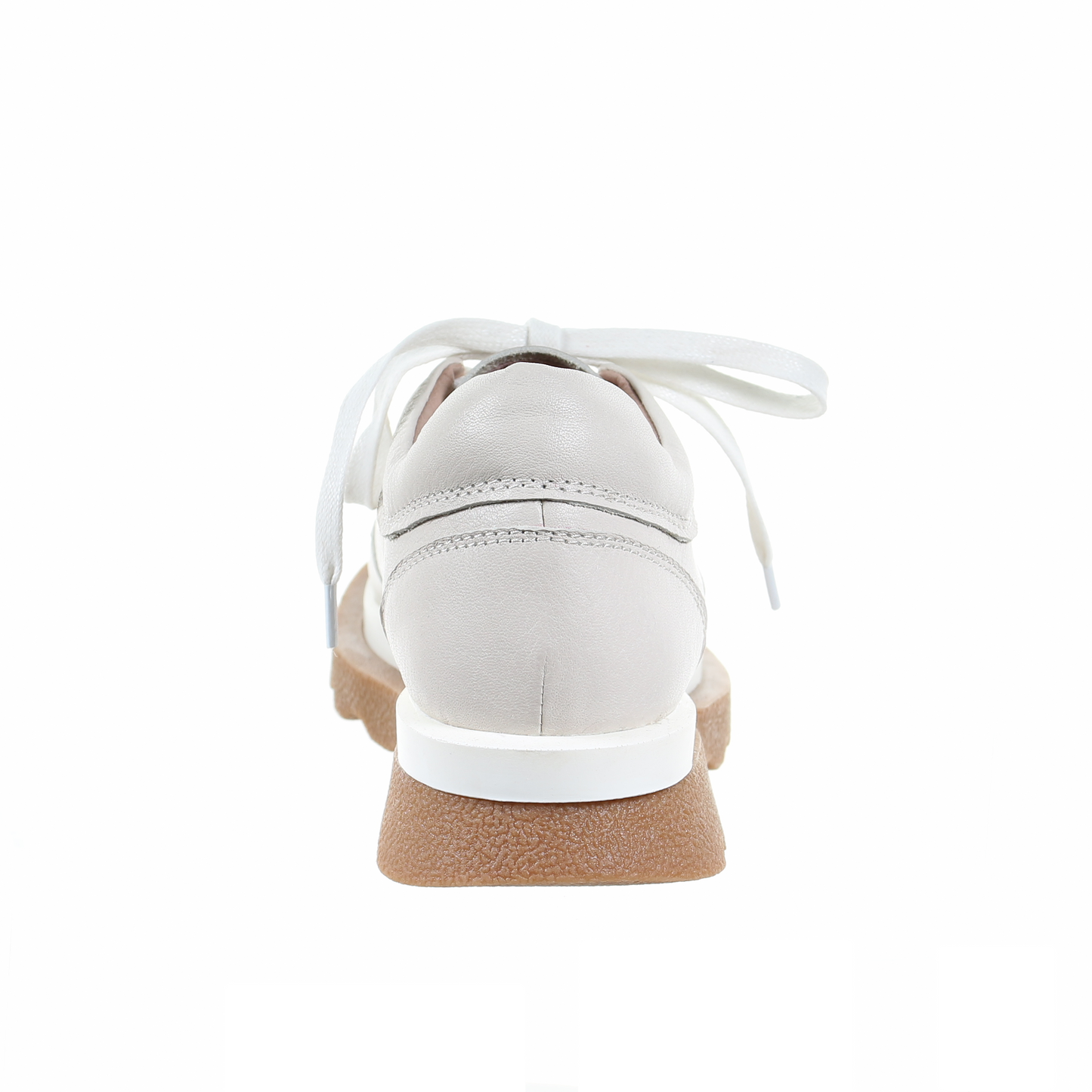 Double Layer Beige Leather Sneakers