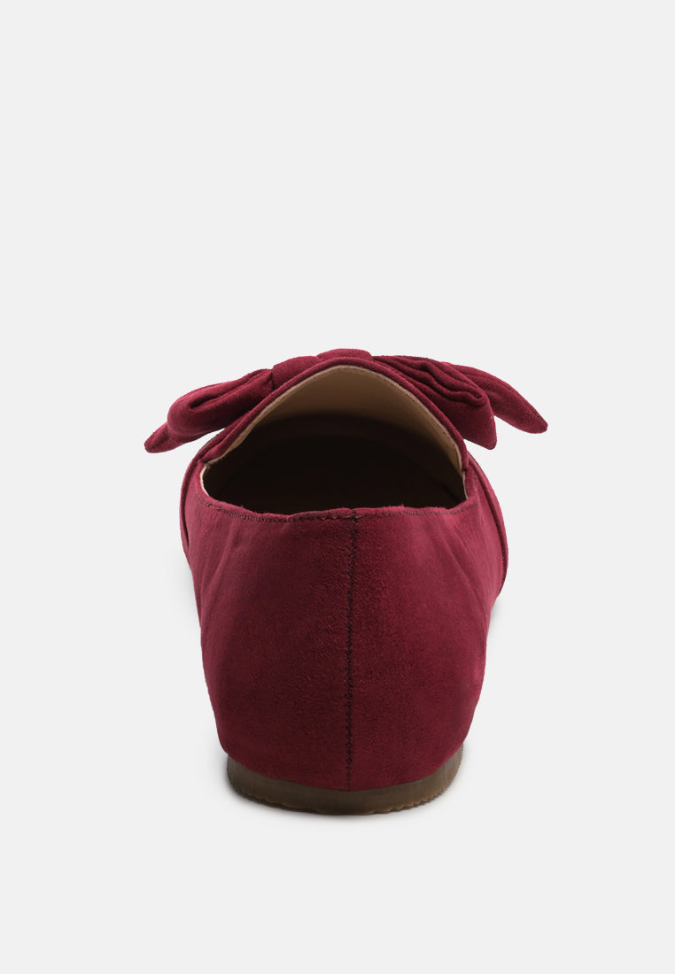 Women's Bow Detail Faux Suede Loafers